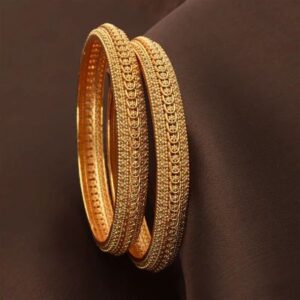 Gold-plated designer bangles