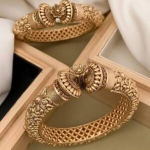 Antique Gold-Plated Designer Kada Bangles
