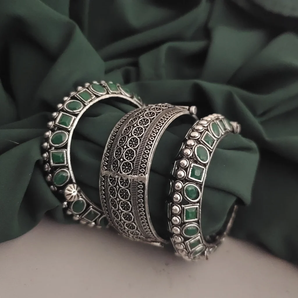 Oxidized Silver Bangles