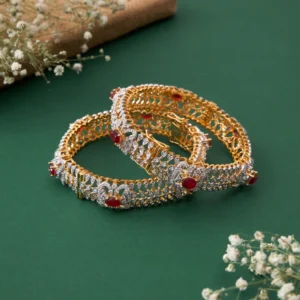 American Diamond Ruby Bangles