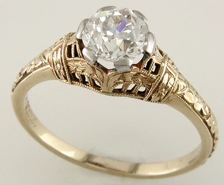 Vintage Solitaire American Diamond Ring